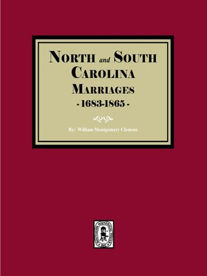 cover image of North and South Carolina Marriage Records, 1683-1865
